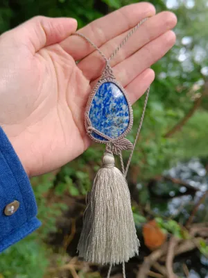 Naszyjnik z makramy Lapis Lazuli