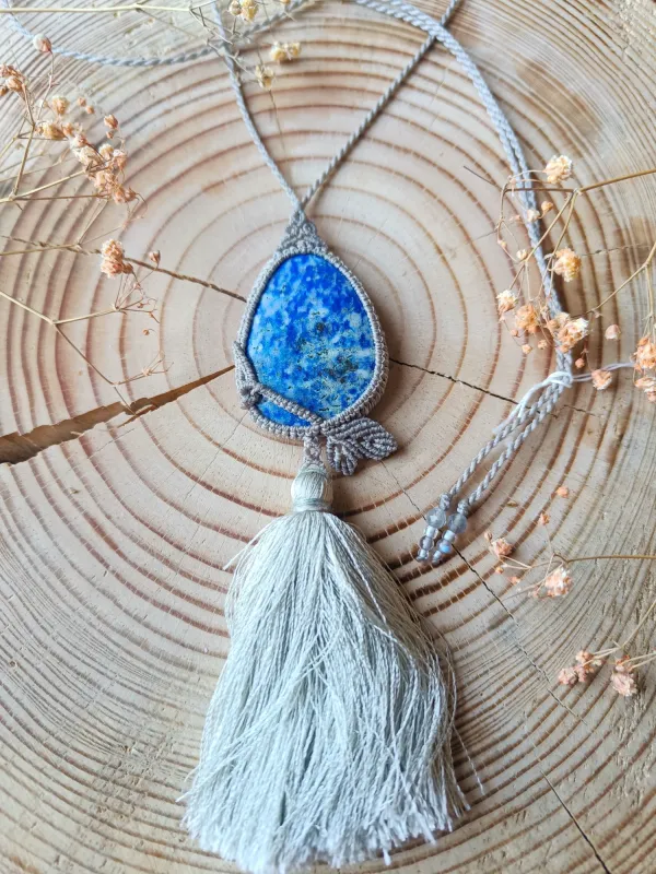 Produkt Naszyjnik z makramy Lapis Lazuli Obraz